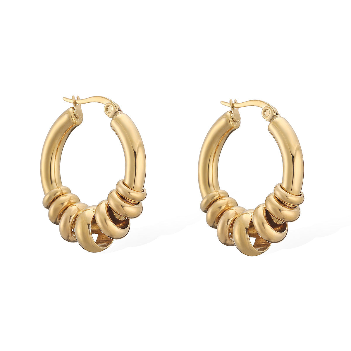 Simple Gold-plated Stainless Steel Vintage Female Earrings