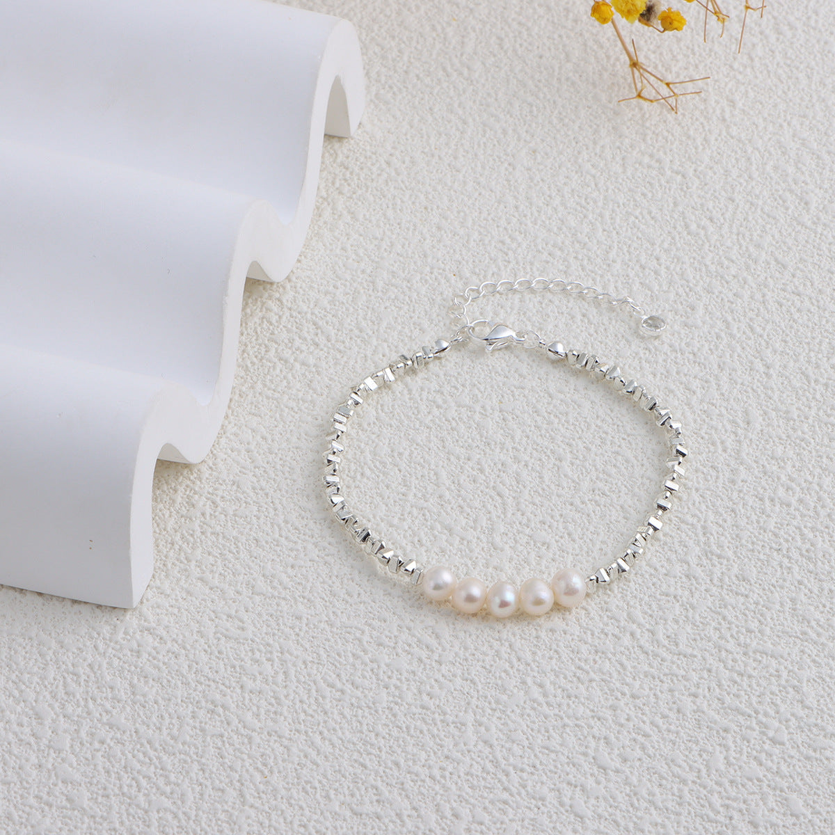 Freshwater Pearl Geometric Irregular Chain Broken Sier Several Necklaces