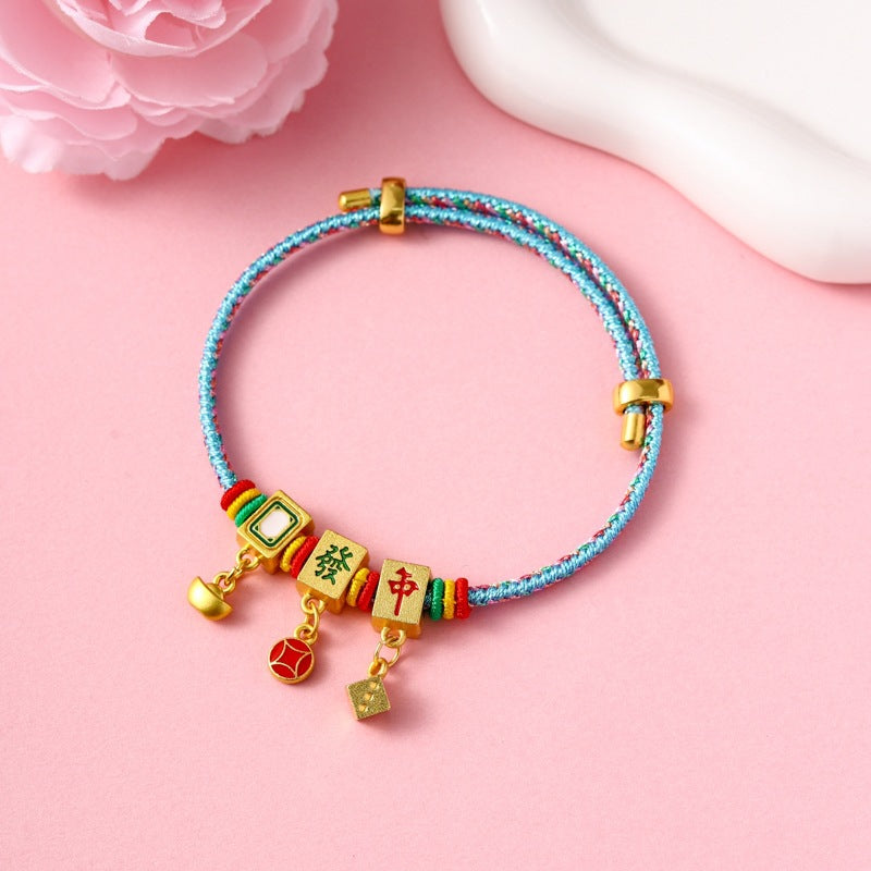 Children's Colorful Braided Rope Wrist String Safe Red Bracelet
