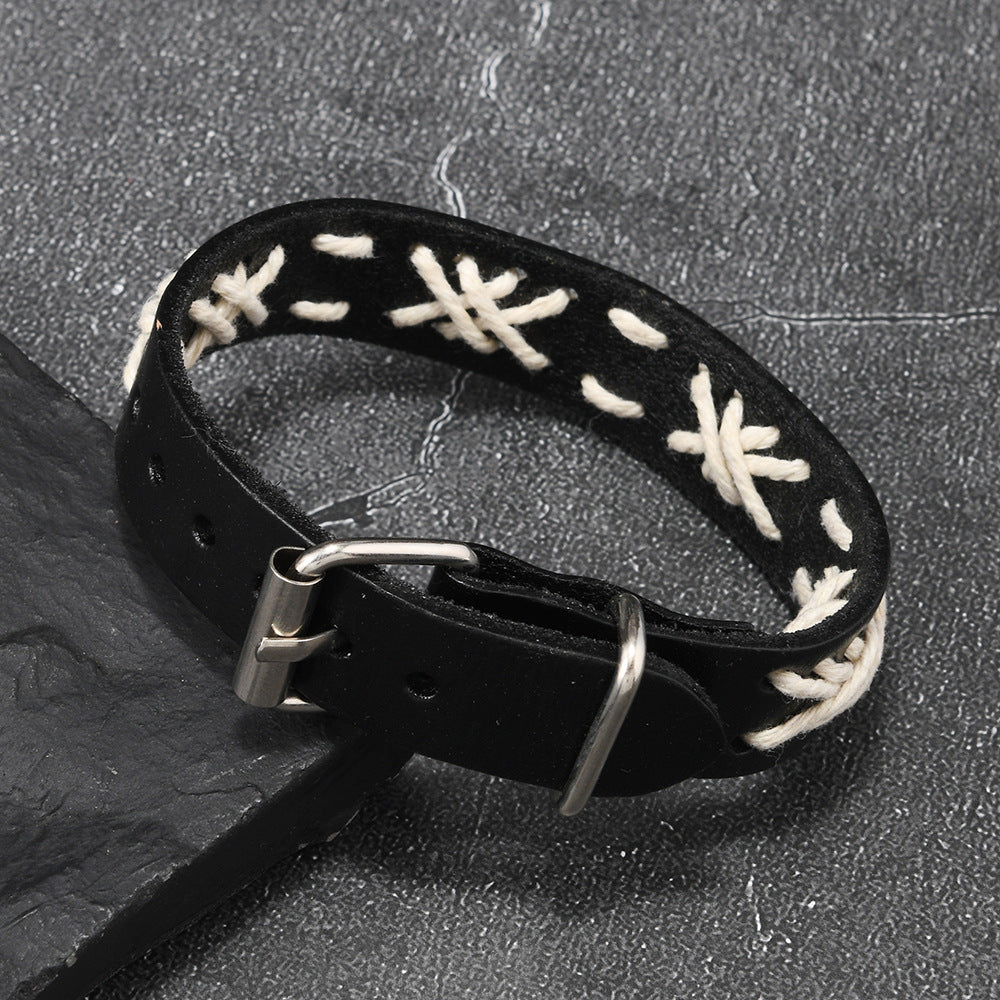Men's Simple Vintage Punk Style Handmade Hemp Rope Bracelets