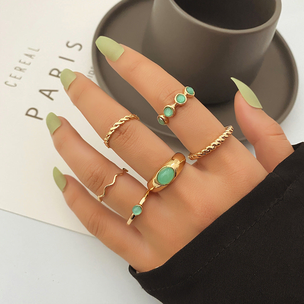 Women's Retro Turquoise Gemstone For Minority Light Ring