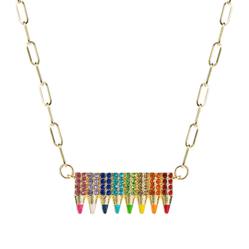 Fashion Fashionmonger Personality Color Crayon Alloy Clavicle Chain Necklace
