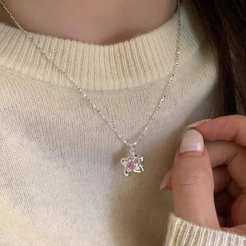 Pink Diamond Little Starfish Female Summer Light Luxury High-grade Five-pointed Necklace