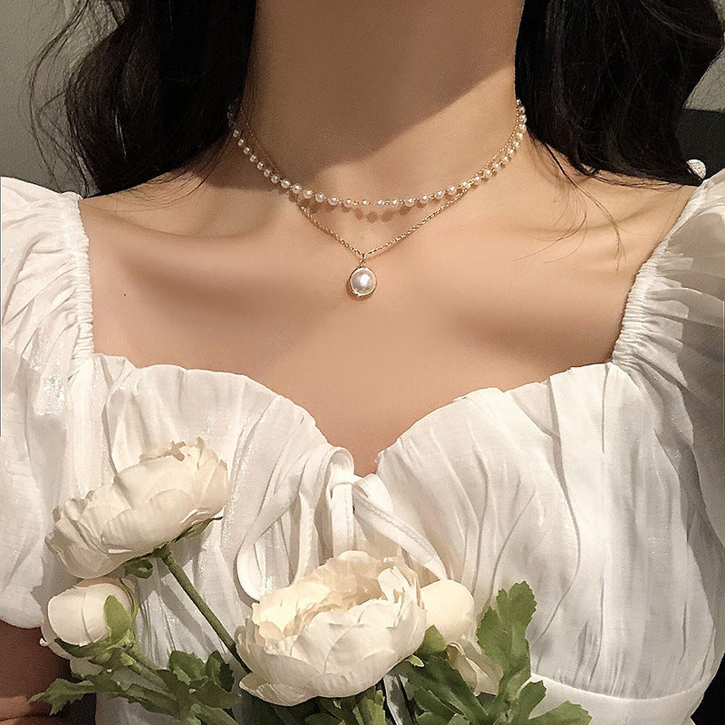 Women's Pearl Hot Temperament Clavicle Chain Design Necklaces