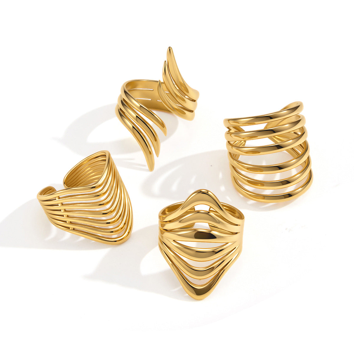 Linear Titanium Steel No Fading Female Ring
