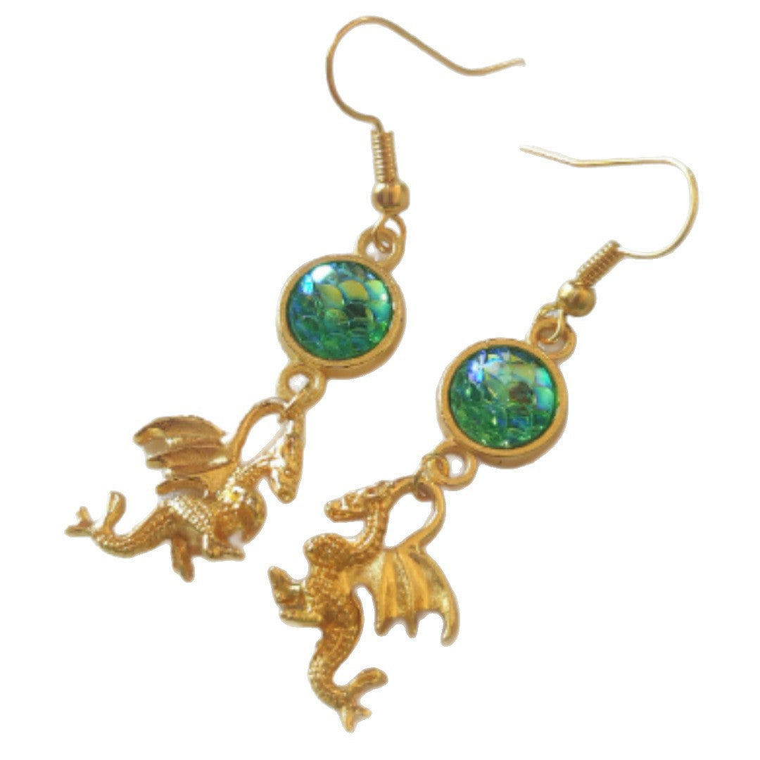Women's Dragon Gift For Resin Scales Egg Role Play Earrings