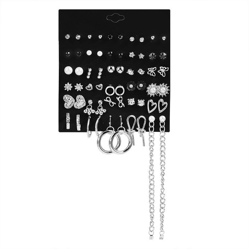 Metal Irregular Geometry Pairs Earings Vintage Pearl Earrings