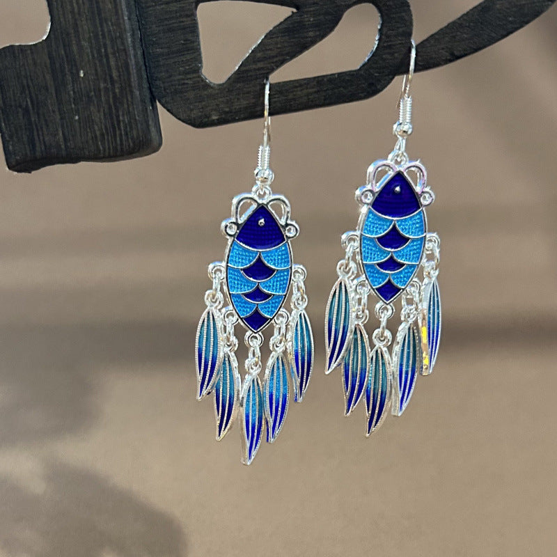 Ethnic Style Peacock Retro Ear Hook Earrings