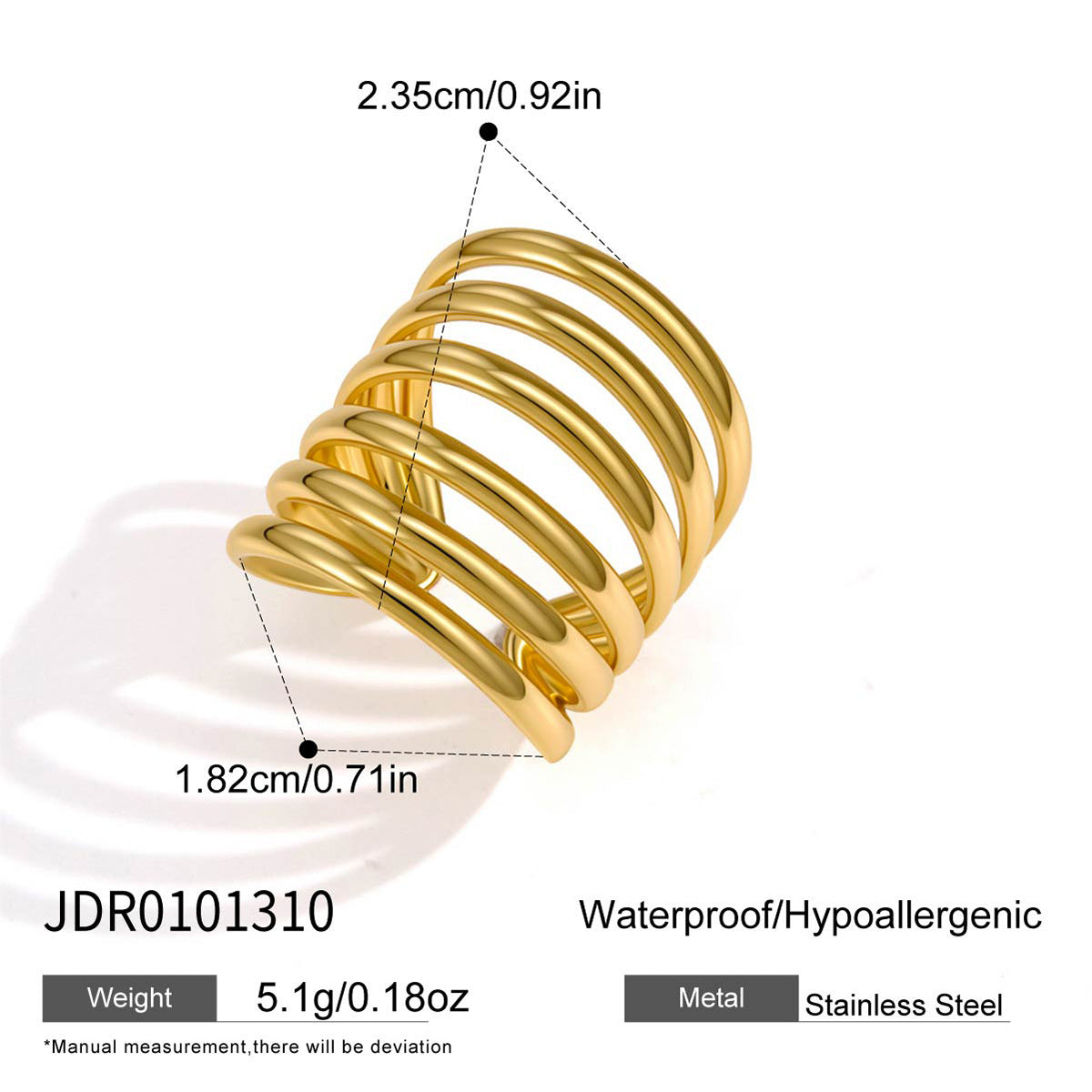 Linear Titanium Steel No Fading Female Ring