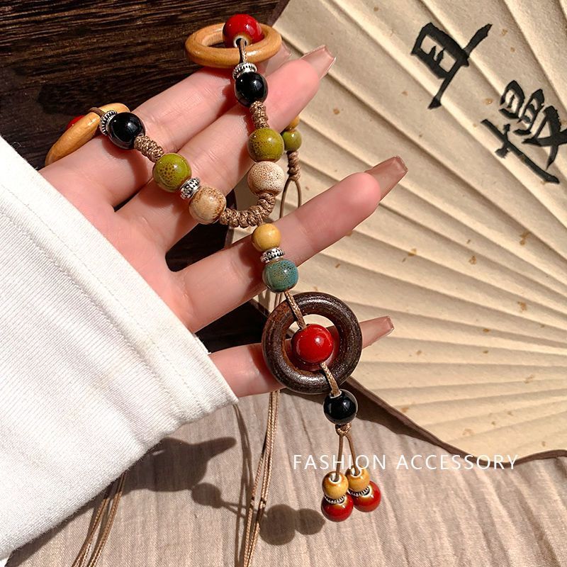 Women's In Southern Chinese Style Ceramic Antique Zen Cool Long Sweater Necklace
