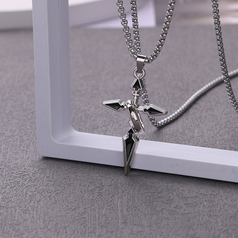 Women's & Men's Cross Wear Anime Peripheral Trend Fashion Sweater Chain Personalized Necklace