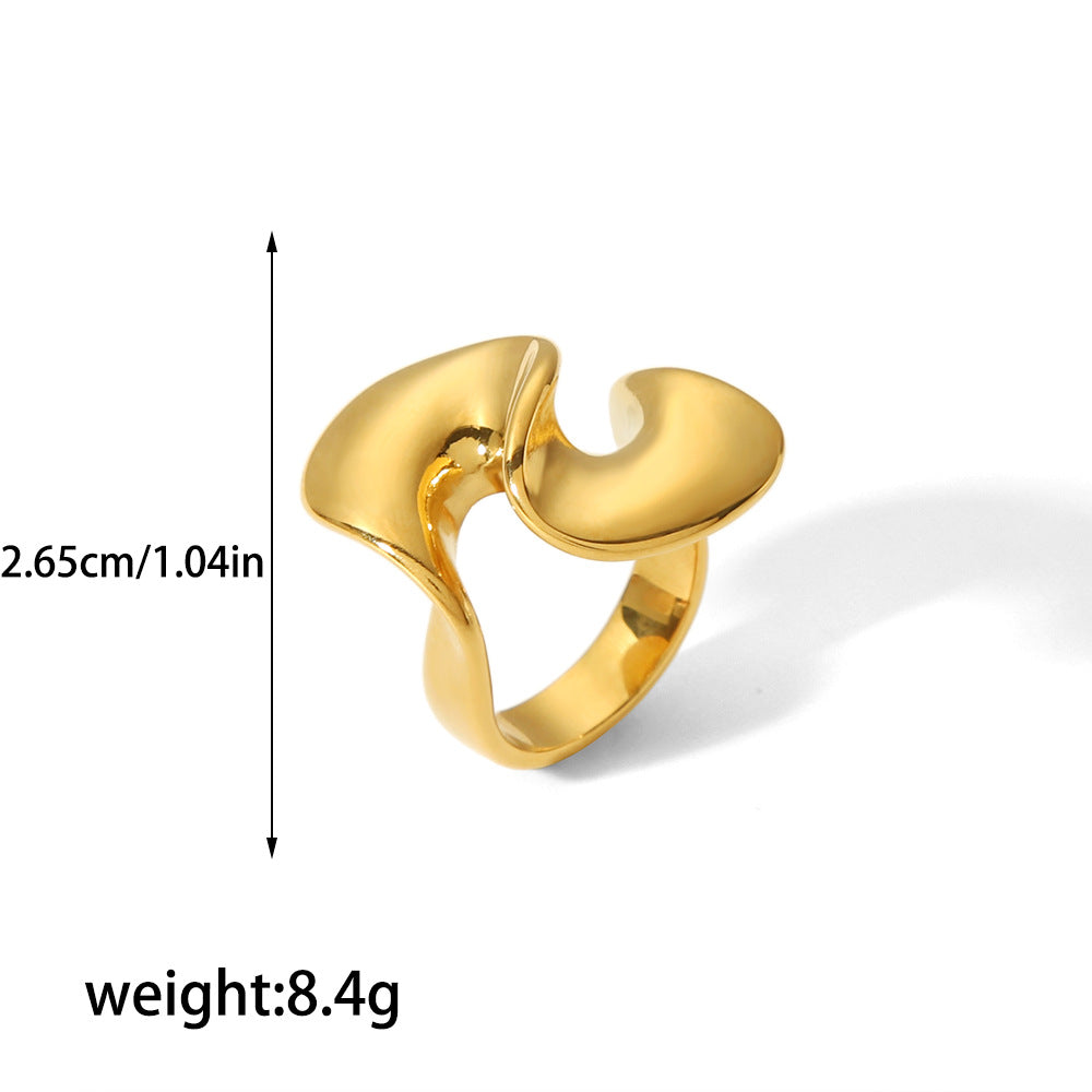 Female Niche Design Cold Wind S-shaped Rings