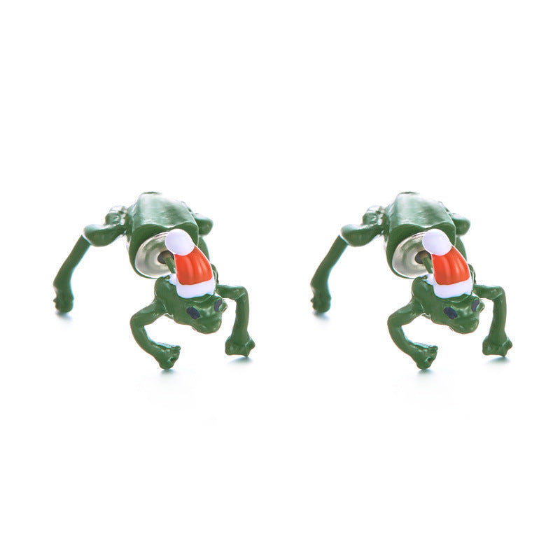 Versatile Creative Interspersed Hat Frog Female Earrings