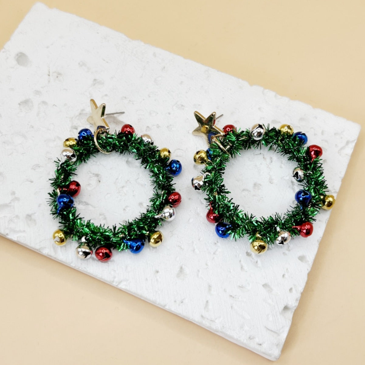 Christmas Holiday Personalized Colorful Female Bell Earrings