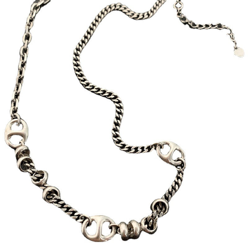 Retro Pig Nose Chain Stitching Sweater Female Light Luxury Minority Necklaces