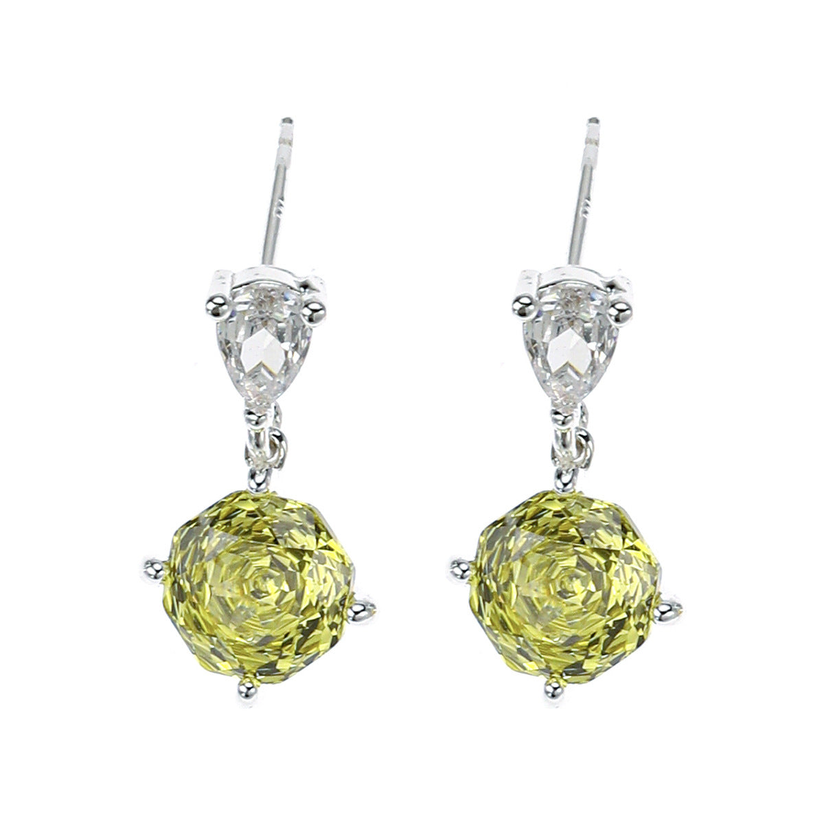 Summer Colorful Millennium Rose Cut Zircon Light Luxury Earrings