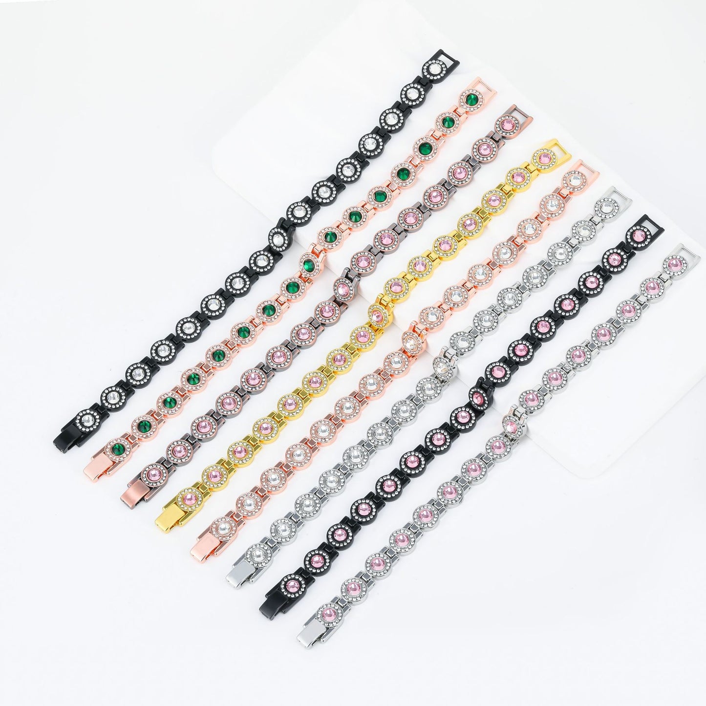 Women's Round Full Diamond Magnet Fashion Single Bracelet