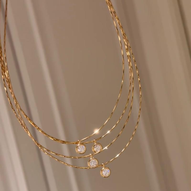 Sparkling Bubble Neckband Gold-plated Female Niche Affordable Luxury Fashion Exquisite Pendants