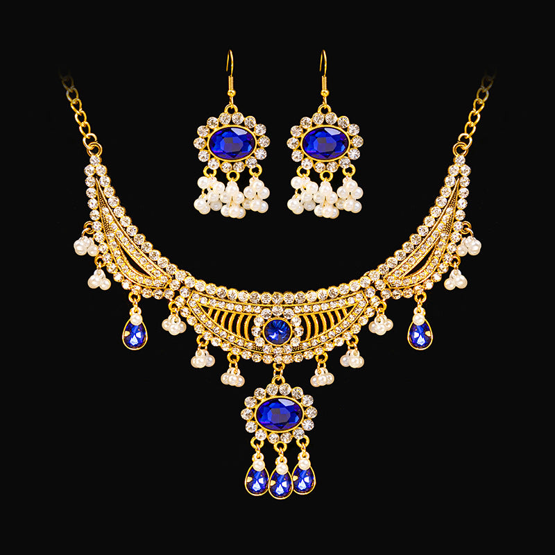Women's Suite Retro Court French Pearl Water Jewelry Set