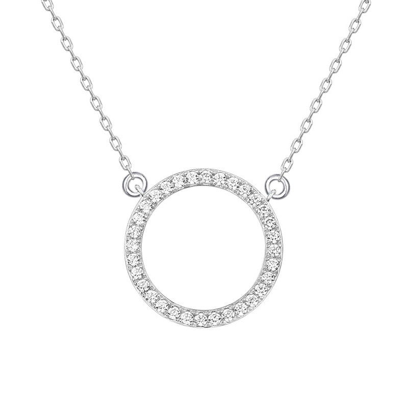Women's Shi Fashion Simple Round Micro Inlaid Necklaces
