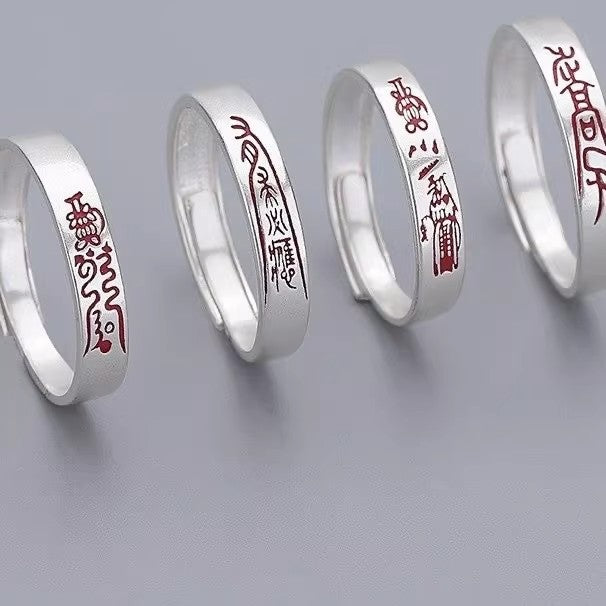 Women's & Men's Sier For Cinnabar Safe Retro Chinese Style Life Niche Little Ring