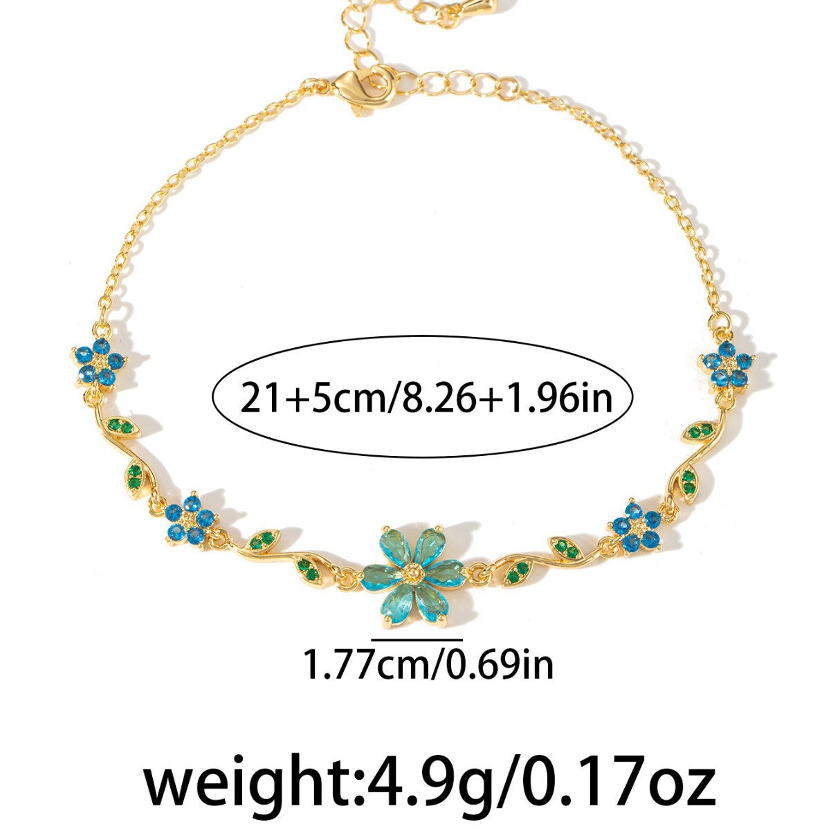 Cute Sweet Flower Bowknot Zircon Copper Bracelet