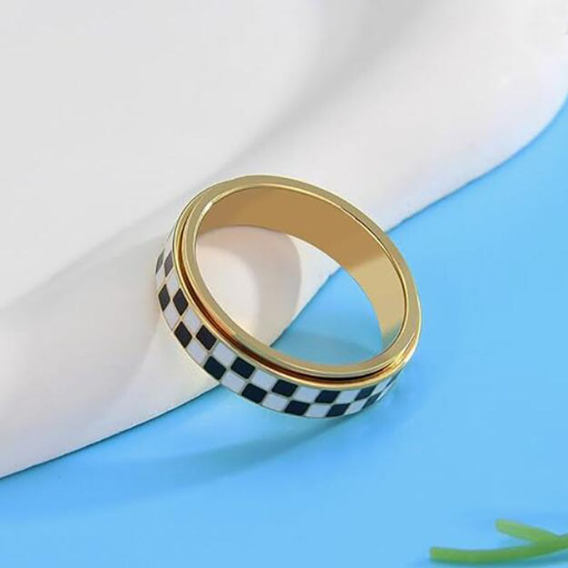 Fashion Open Adjustable Rotatable Stainless Steel Rings