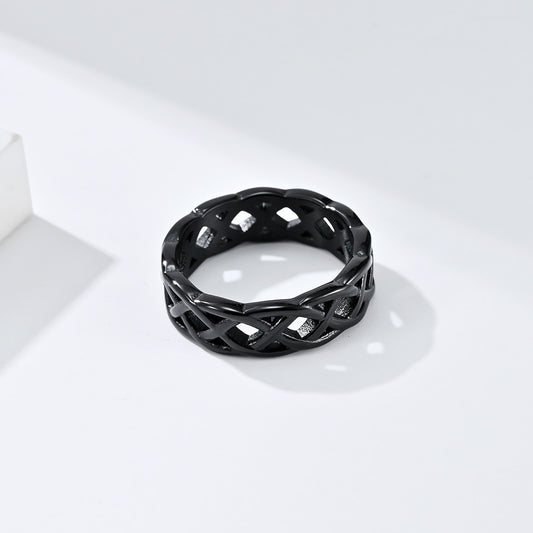 Women's & Men's Eternal Braided Titanium Steel Winding Hollow Rings