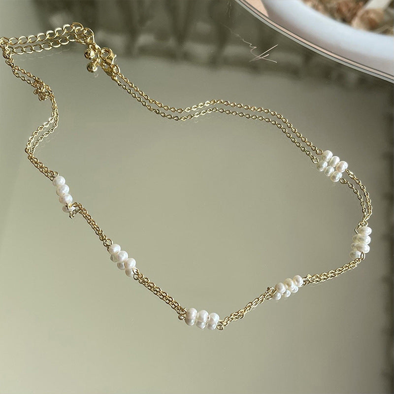 Freshwater Pearl Gold-plated Titanium Steel No Necklace
