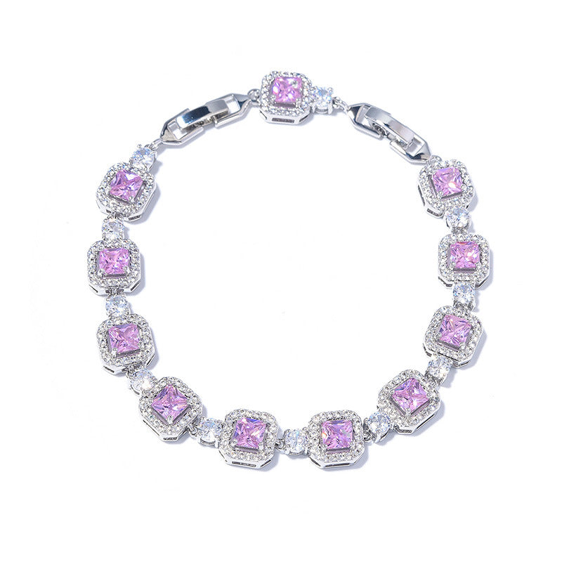 Women's Color Zircon For Fashion Colored Gems Bracelets