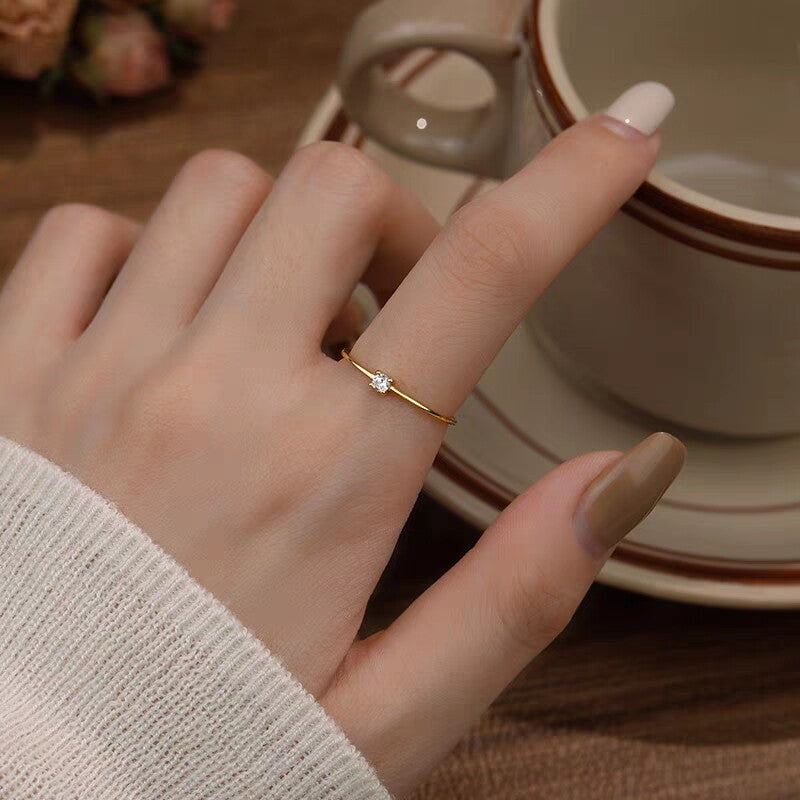 Women's Entry Lux Single Rhinestone Niche Personality Ring