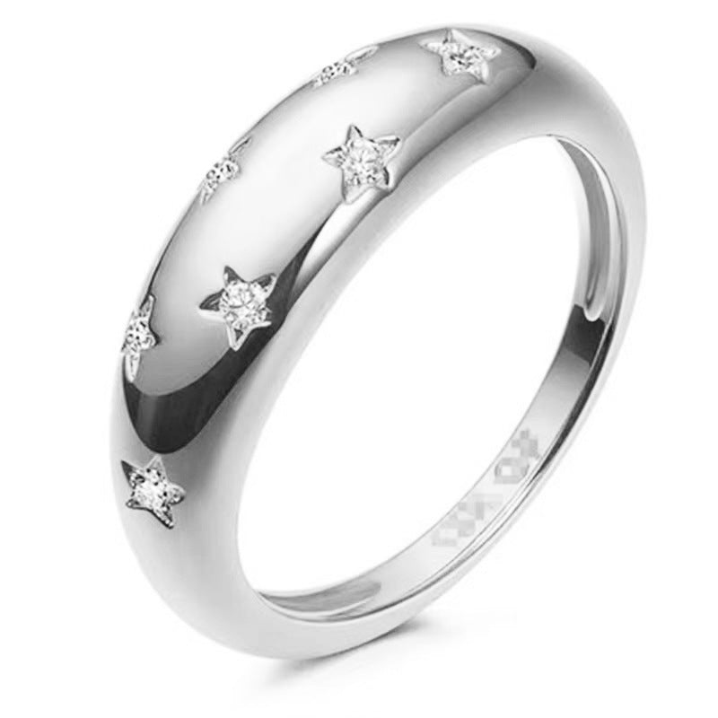Classy Women's Pentagram Diamond Fashion Simple Ring