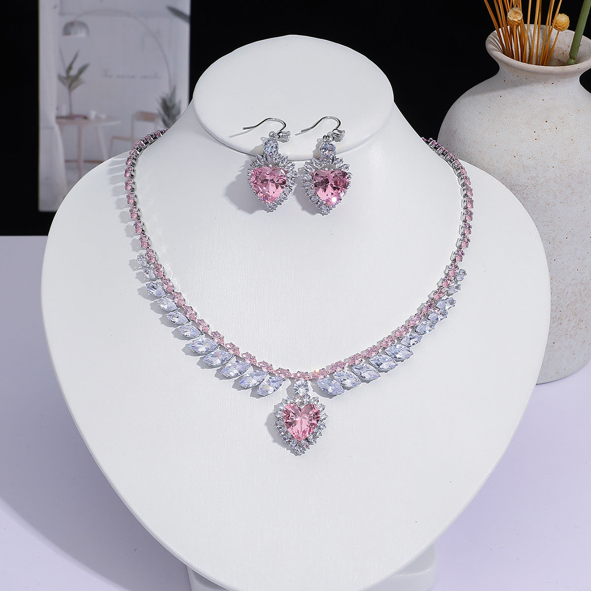 Full Diamond Drop-shaped Temperament The Dinner Party Jewelry Set