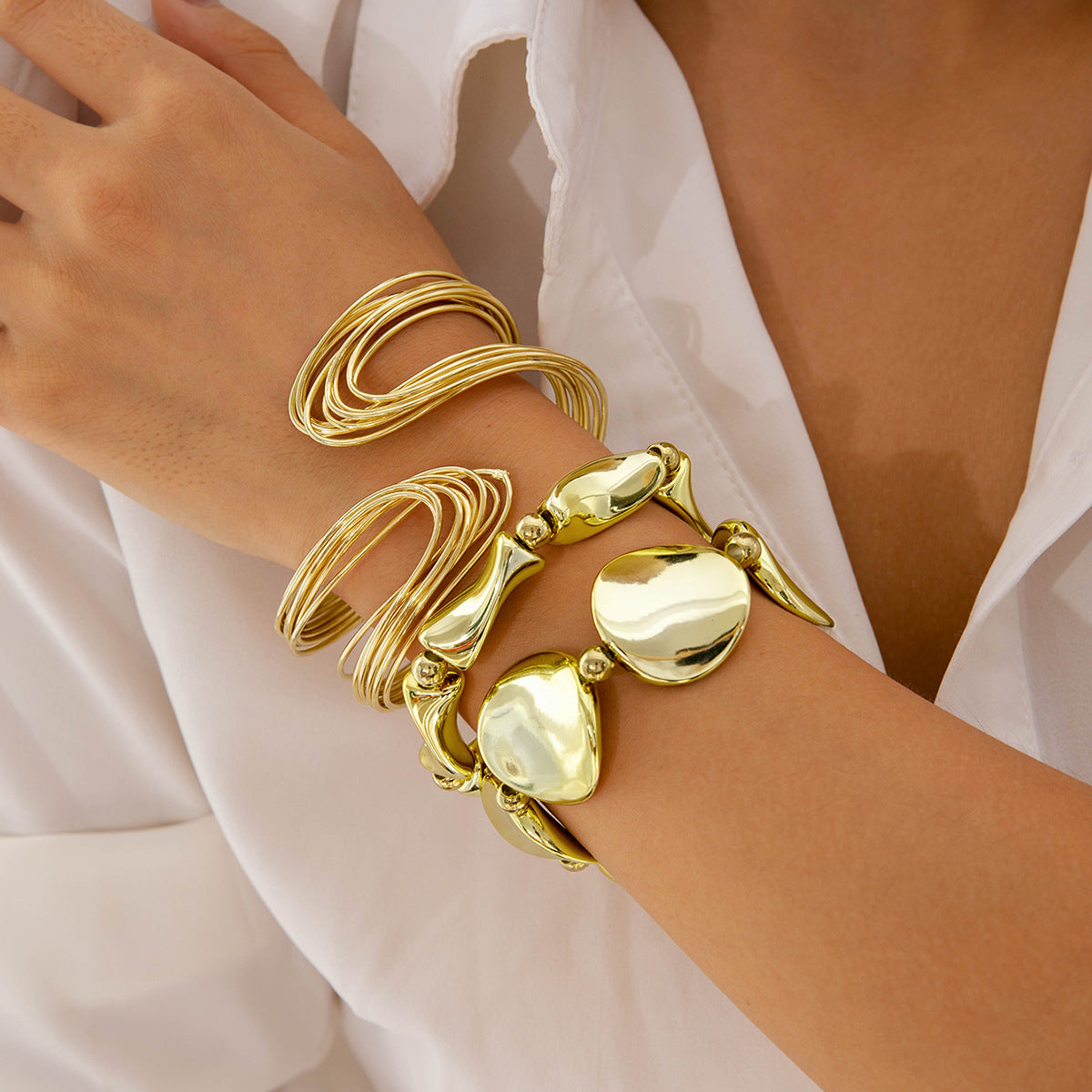 Popular Durable Line Geometric Exaggerated Open-ended Bracelets