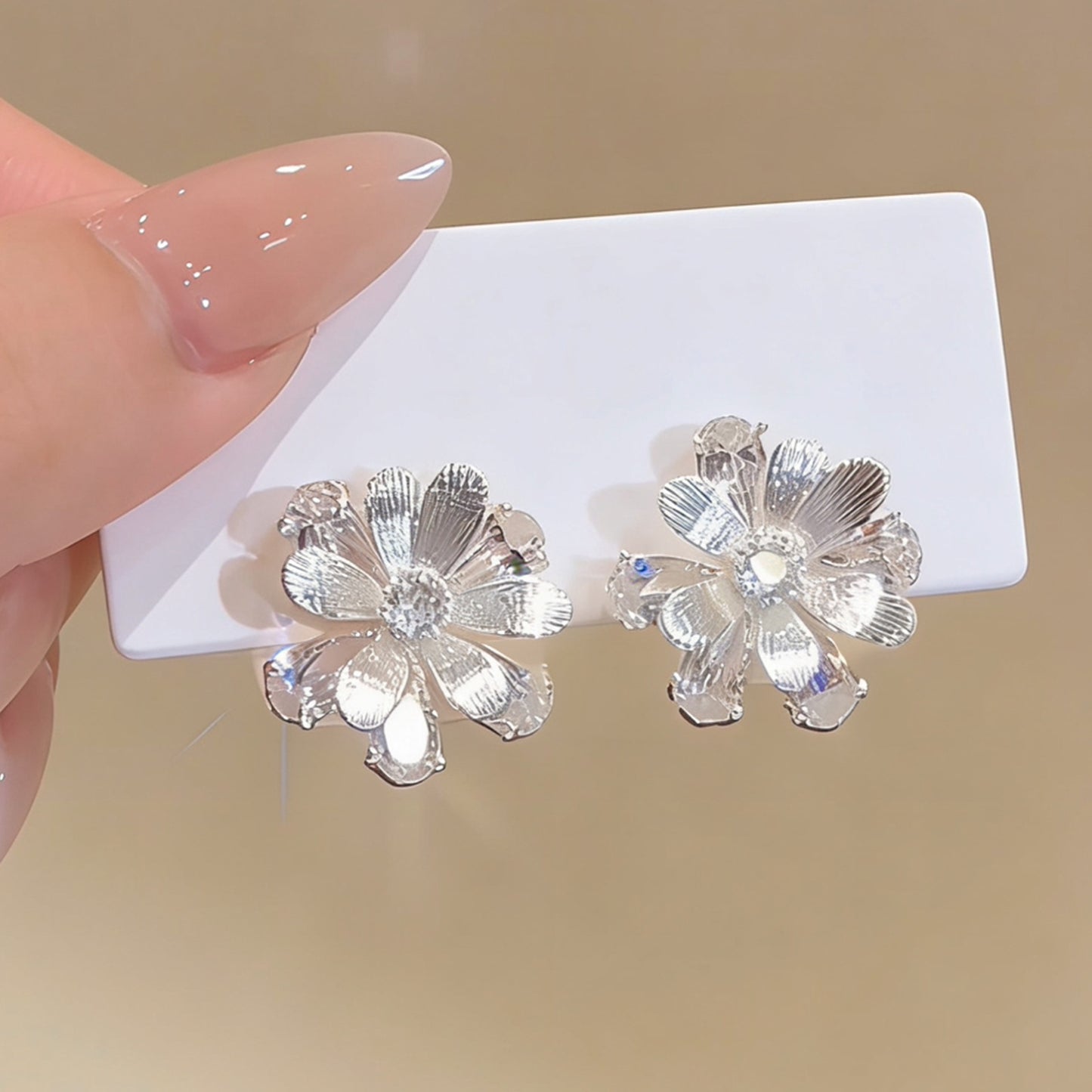 Diamond Sier Flower Light Luxury High-grade Versatile Super Beautiful Rings