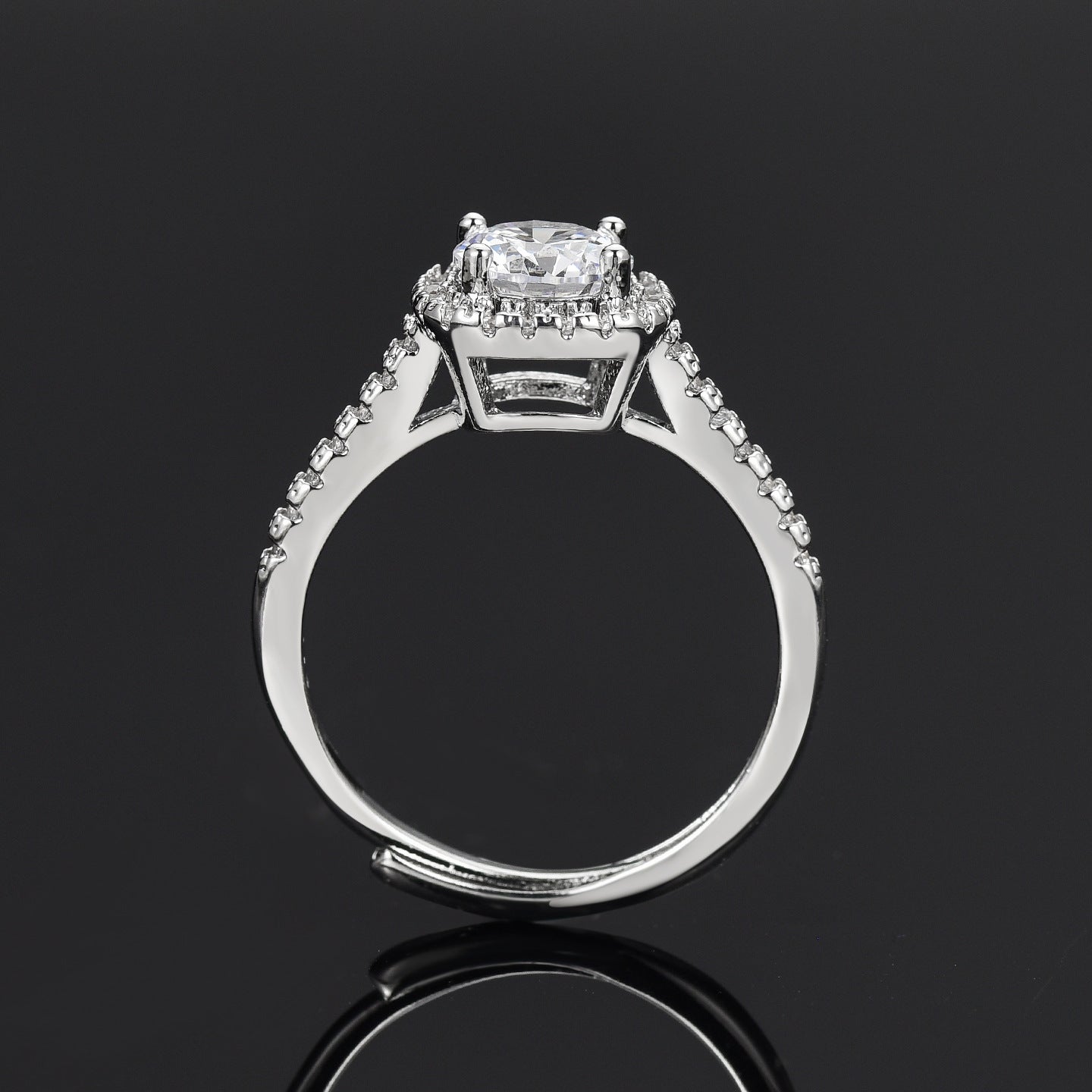 Women's Classic Square Bag Karat Korean Fashionable Elegant Rings