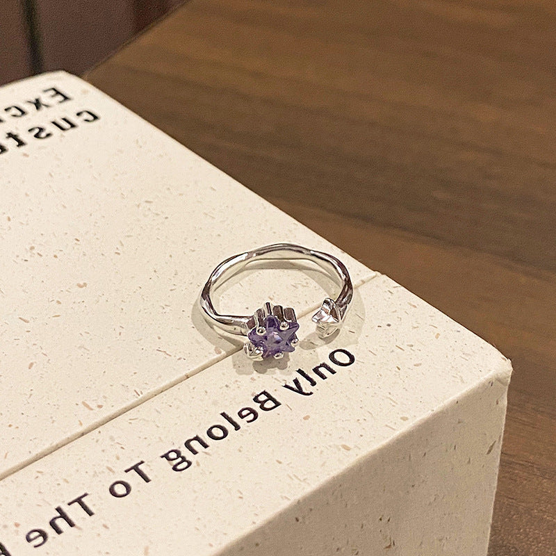 Cut Diamond In The Debris Female Simple Compact Design Geometric Ring