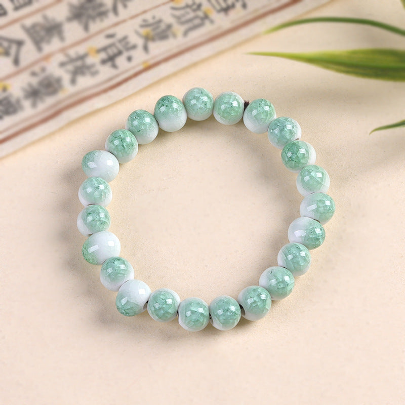 Women's Ceramic Beaded Fresh Color Single String Bracelets