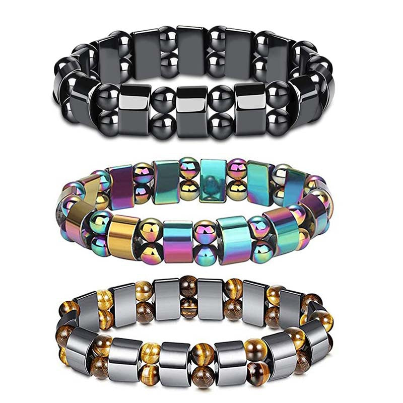 Moon Magnetic Magnet Color Beaded Elastic Tigereye Therapy Bracelet