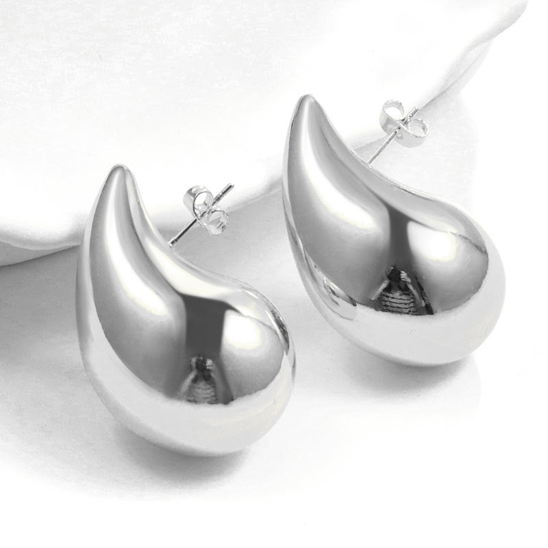 Geometric Metal Niche Design Frosty Style High Stud Earrings