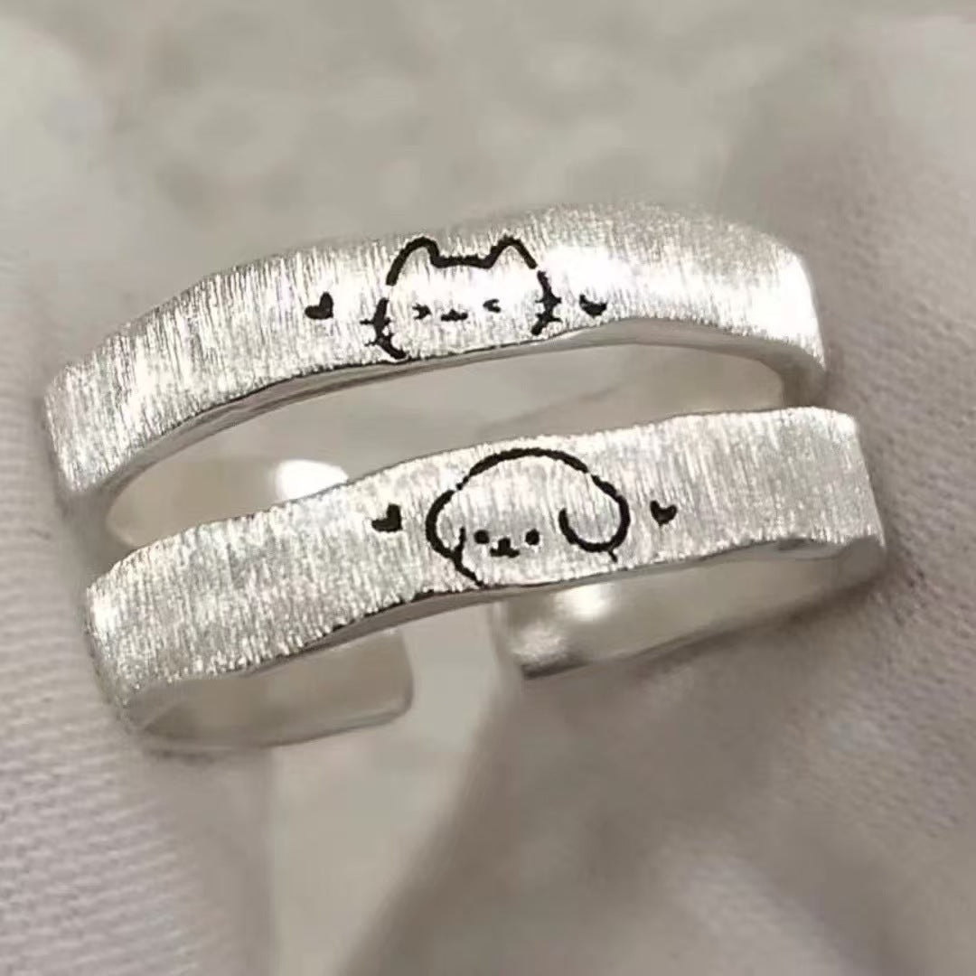 Puppy Sweet Cute Personalized Niche Design Creative Ring