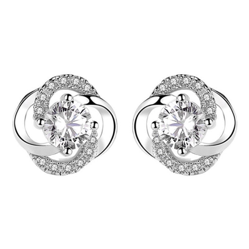 Moissanite Ear Female With Hearts Sterling Earrings