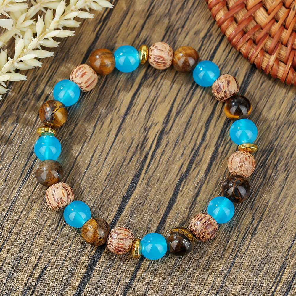 Retro Style Multiple Tigereye Emperor Stone Filament Bracelets