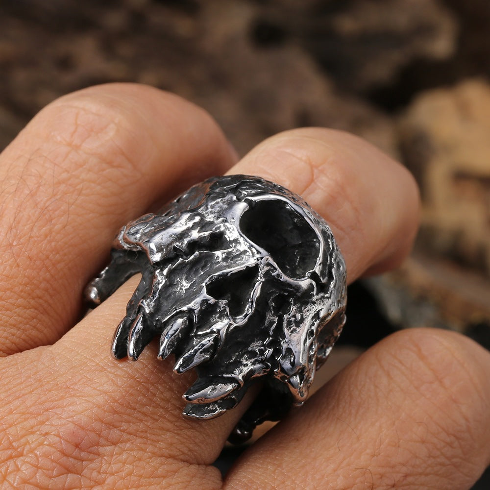 Men's Steel Skull Halloween Horror Ghost Head Rings
