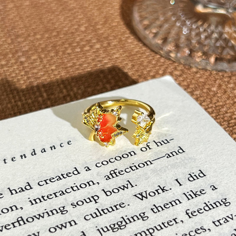 Women's Luxury Gold Retro Fashion Elegance Niche Design Open Exquisite Ring