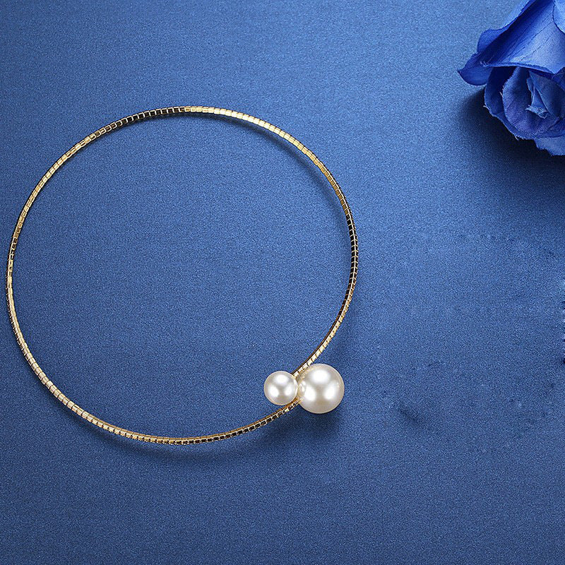 Women's Single Row Gold Sier Plated Short Collar