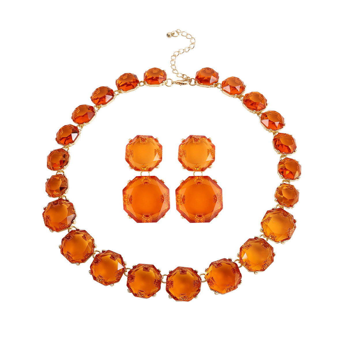 Large Particle Gem Sweet Cool Candy Color Jewelry Set
