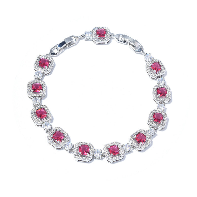 Women's Color Zircon For Fashion Colored Gems Bracelets