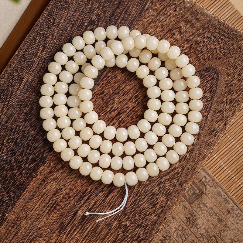 Beeswax Yellow Old Materials Flat Round Bead Bracelets