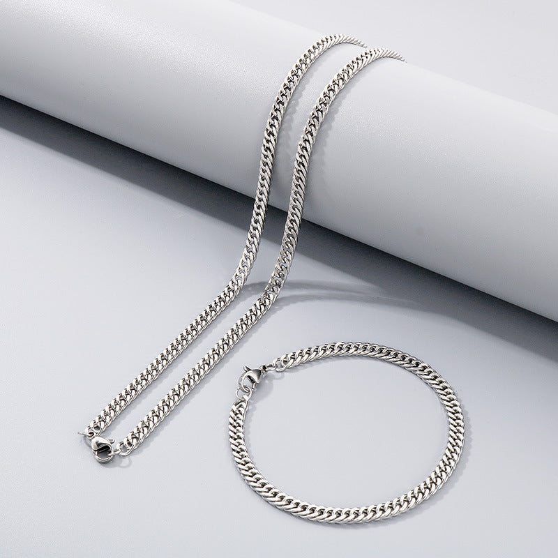 Trendy Cool Cuban Link Chain Titanium Necklaces